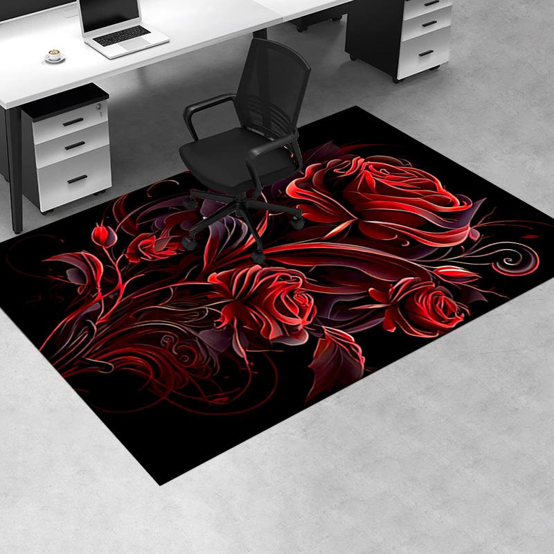 Rose Chair Mat: Office Carpet Oversized Rug for Home Decor, Sofa Cover, Gift Idea, Suitable for Bedroom, Living Room, and Various Rooms