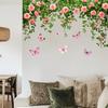 Pastoral Style Flower Butterfly Wall Stickers, Wall Decoration Stickers, Home Beautification Self-adhesive Wall Stickers
