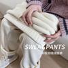 White Wide-leg Pants Women's Autumn and Winter New Velvet Loose Small Casual Narrow Version Straight Corduroy Pants