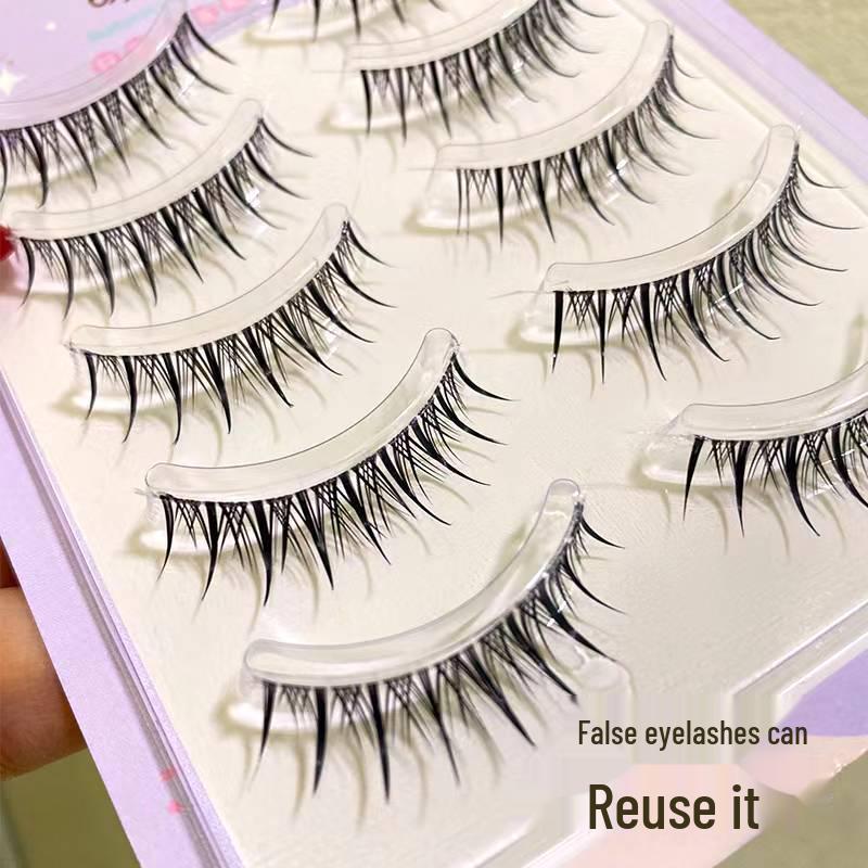 Chic Manga Lashes: Lightweight Fish Silk False Eyelashes with Transparent Stem for Flawless Eye-Corner Curling