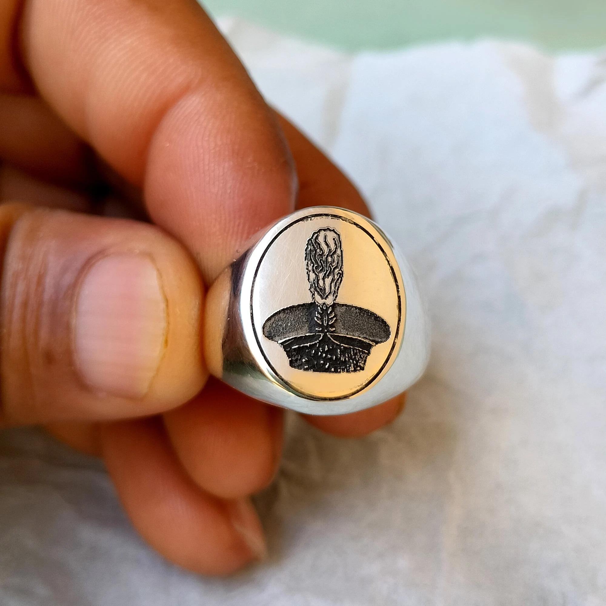 

925 Sterling Silver Royal Crown Signet Ring for Men, Unique Signet Ring Jewelry 5 срібний