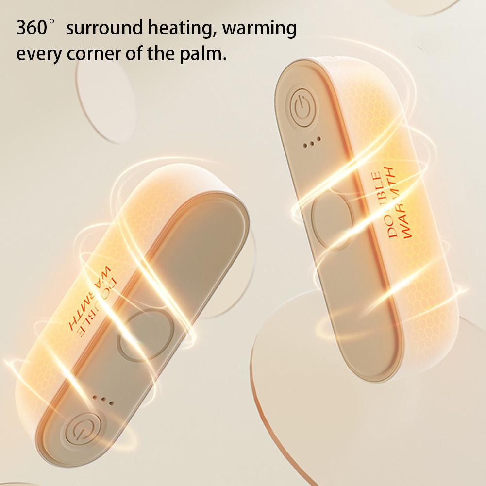 Portable Dual-Palm Rechargeable Magnets Hand Warmers USB Powered Lightweight Double Hand Warmer
