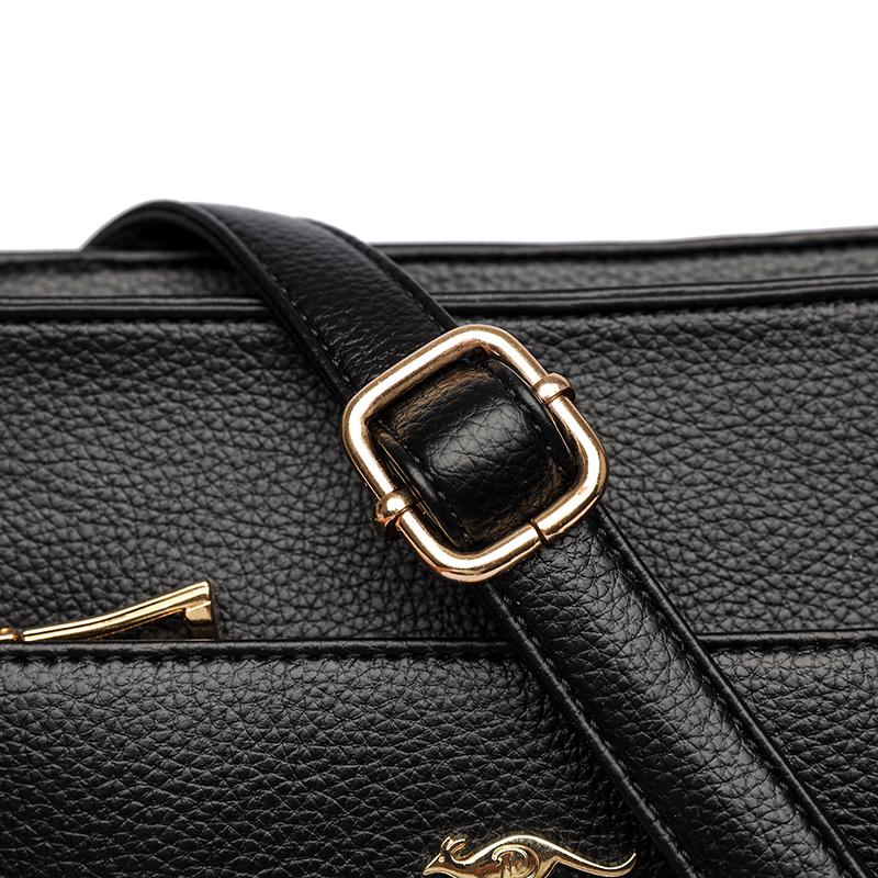 Fashionable Women's Faux Leather Shoulder Bag, Multi-layer Middle-aged Mother Bag, Retro Shoulder Bag, Perfect for Commuting, Travel, and Daily Use