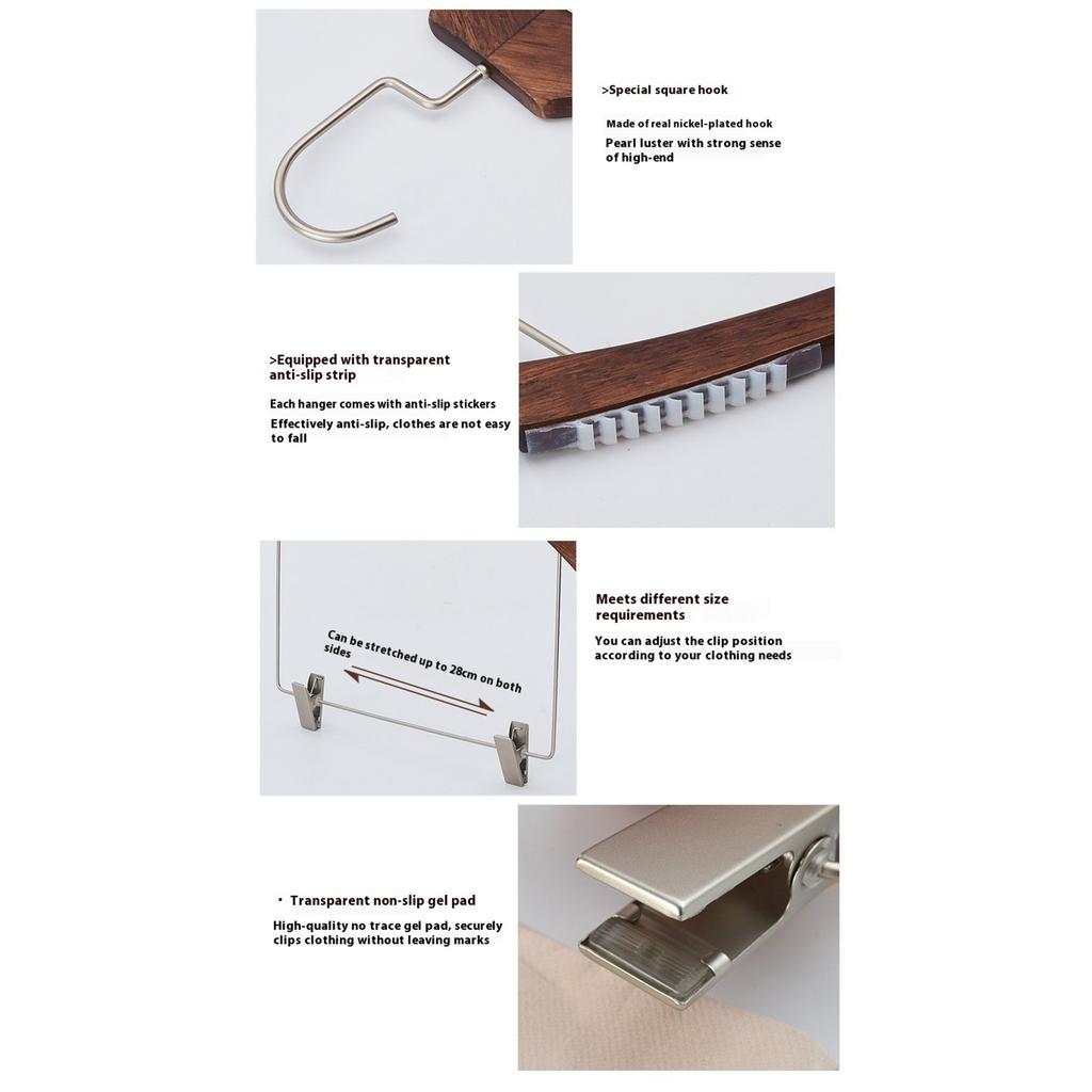 Heavy Duty Iron Clothes Hanger With Nonslip Pants Clips Space Saving Design For Home Organization Garments Holder