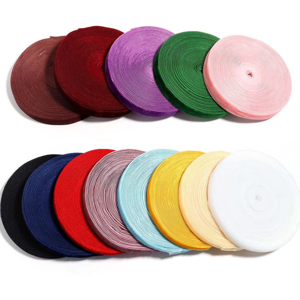 1 Roll Velvet Ribbons Single Face Flocking Webbing Decoration DIY Handmade Bow Hair Decoration Bouquet Package Sewing Clothing