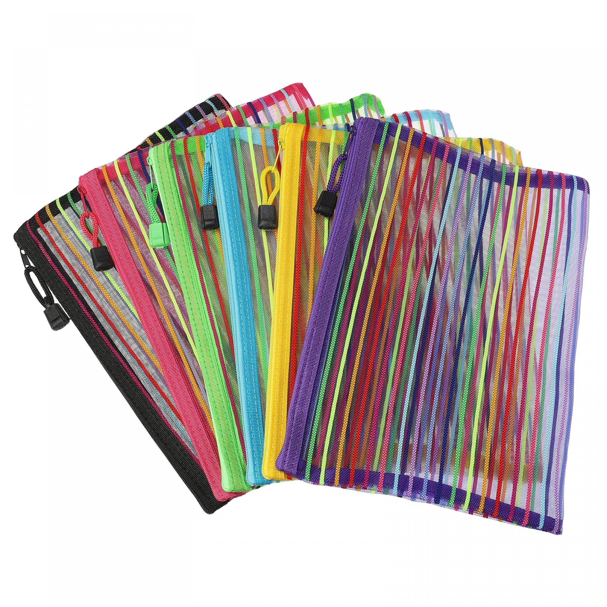 

uxcell Mesh Zipper Colorful Pencil Document File Storage A5 Office Travel Pack of 6 Pouches, Cases, Bags, Organizers, Nylon, Supplies, Supplies,
