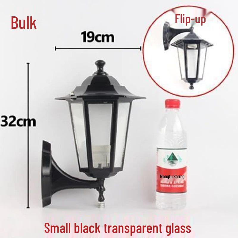 Hexagonal Outdoor Wall Light: European Retro Waterproof Lamp in Antique Bronze Black for Balcony Decor