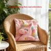 1 Stück Süße Einhorn Rosa Kissenbezug Beidseitig Waschmaschinenfest Kissenhülle Für Wohnzimmer Sofa Schlafzimmer Dekor