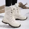 Winter Women Snow Boot High-top Waterproof Ankle Boots Ladies Thick Plus Warm Snow Hiking Boots Outdoor Cotton Shoes Sneakers