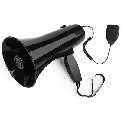 Power Portable 35w Bullhorn Megaphone Speaker With Built-in Siren Usb Flash Drive 240s Recording Black