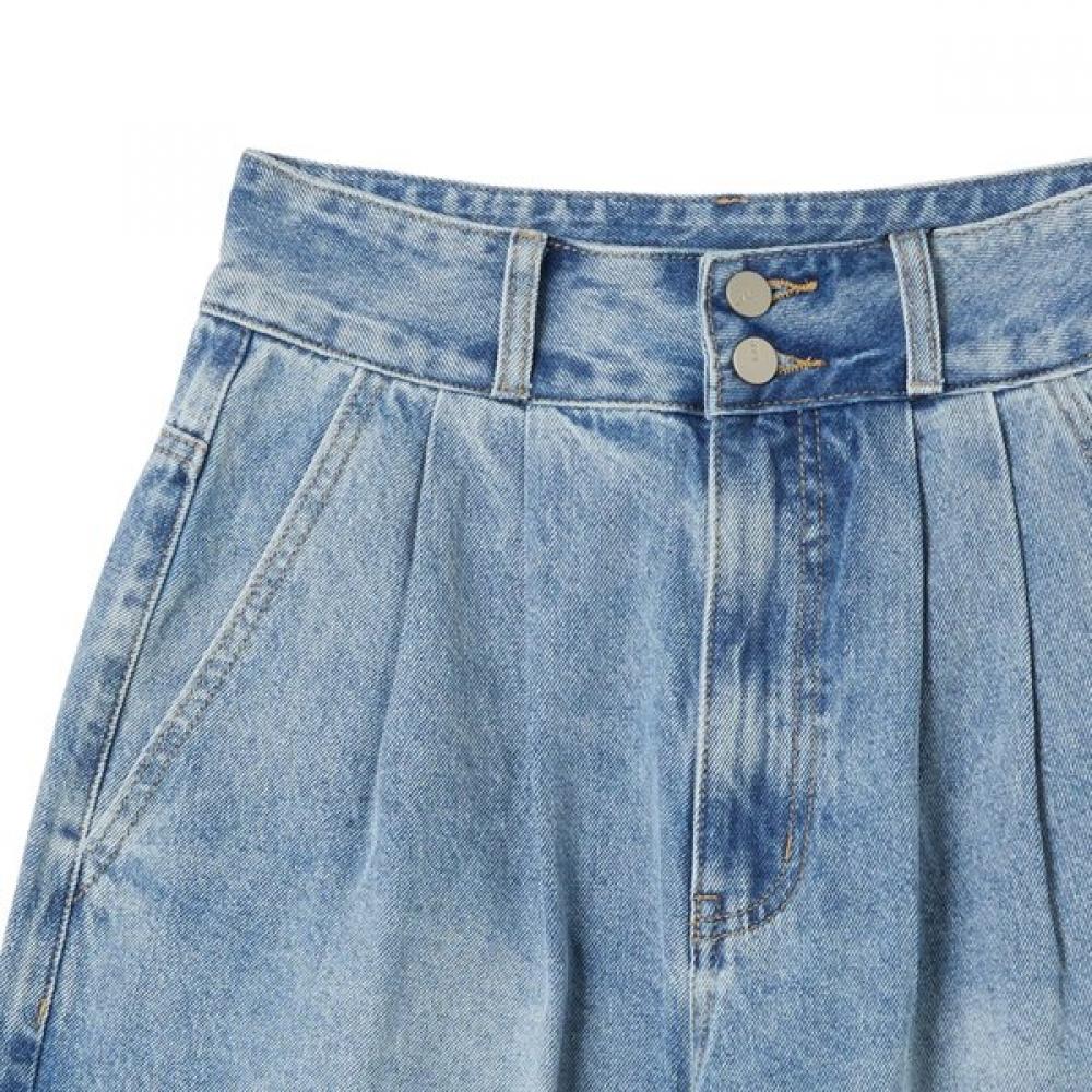 Washed High Waist Tuck Wide Pants As1dp270