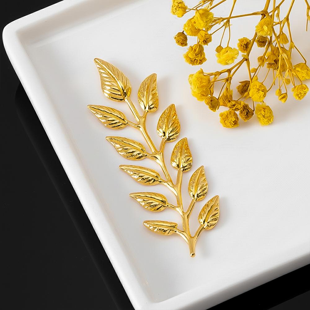 Vintage Men's Suit Brooches Parts Leaf-shaped Shirt Collar Breastpin Decoration Supplies Party Hair Jewelry Making Accessories