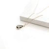 [NAOTJEWELRY] [Naot Sieraden] Damesketting, Eenvoudige Druppelvorm, Geslepen Frame Glas Ketting, Antracietgrijs