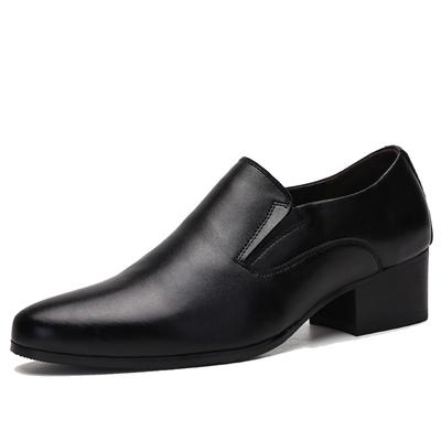 Fashion Leather Men Dress Shoes High Heel British Mens Elevator Business Shoes Wedding Party Male Oxford Footwear Increasing 6/8cm