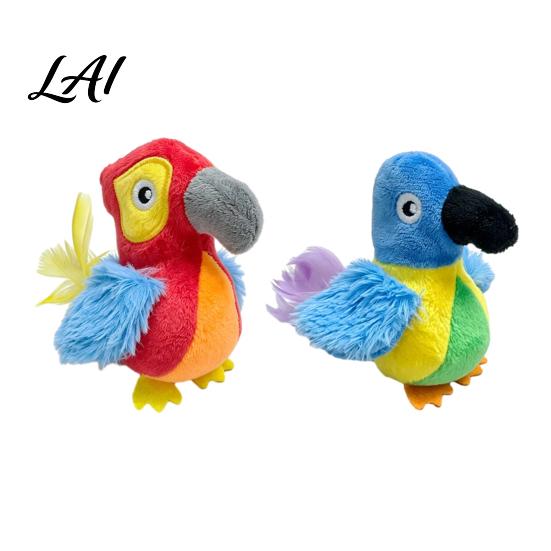 Realistic Animal Shape Cat Toy Chirping Bird Toy Interactive Plush Parrot Soft Stuffed Safe Toys for Kittens Pounce Indoor Cats And Kittens,