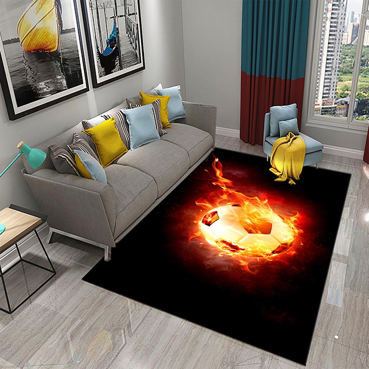

Коврик для домашнего декора, ковер с футбольным узором, ковер для спальни, детской комнаты, гостиной, ванной комнаты, входной двери, нескользящий напольный коврик 120x160cm