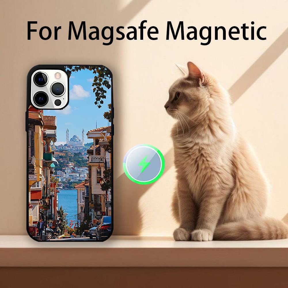Турция Стамбул Пейзаж Магнитный Беспроводной Зарядный Чехол Для iPhone 11,12,13,14,15,16,17,Pro,Max,Plus Ударопрочный Чехол iPhone17Promax