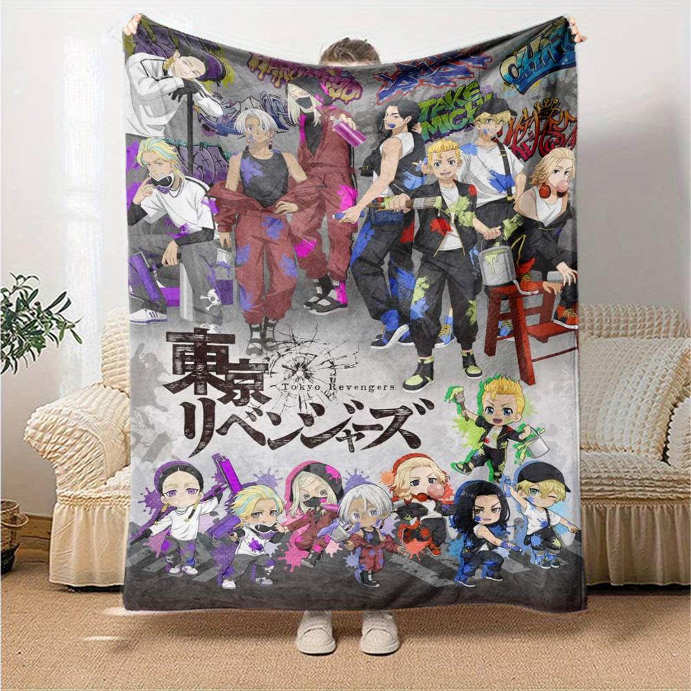 TOKYO REVENGERS Print Flannel Blanket High Quality Warm Comfortable Cover for All Seasons Perfect for Gifts Home Decor