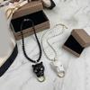 Pearls Necklace Enamel Leopard Head Pendant Clavicle Chain Women's Luxury High End Jewelry for Parties And Event