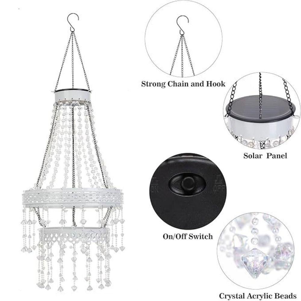 Waterproof Hanging Solar Lantern Crystal Acrylic Crystal Acrylic Lantern  Gifts for Women