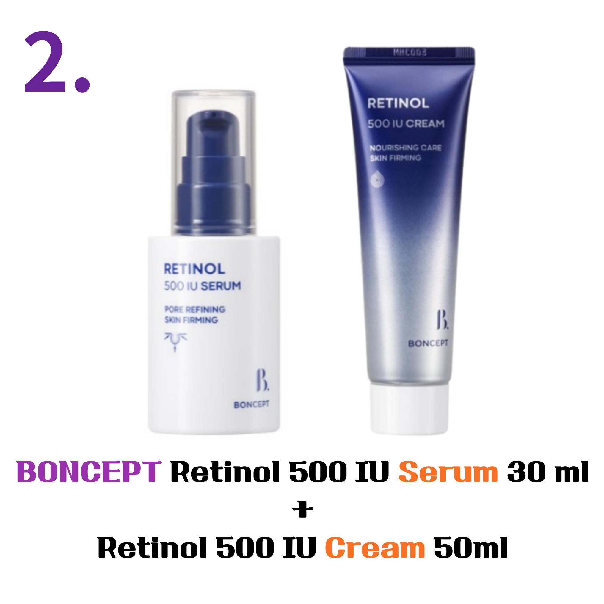 

Специальный набор сыворотки, крема и тонера BONCEPT Retinol 500 IU 2.