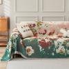 Pastoral geblümte Rosen-Sofaabdeckung Nordisch Haustierfreundliches Sofatuch für das Wohnzimmer Luxuriöses Gemütliches Schmutzabweisendes Sofa-Pad