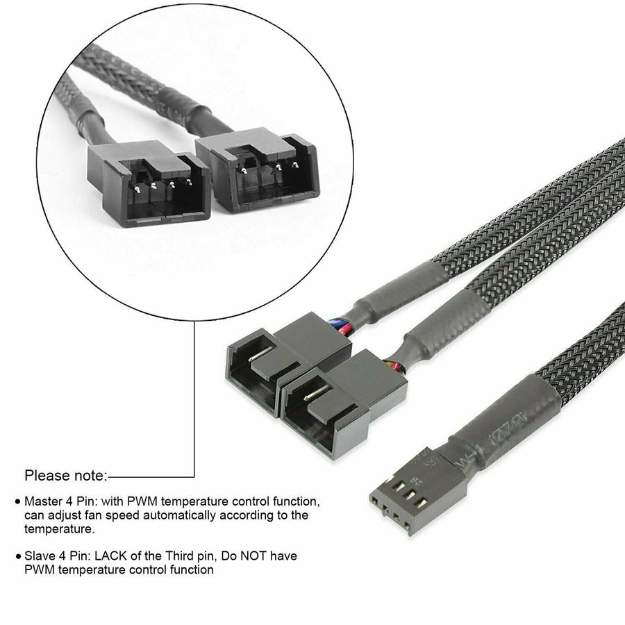 10Pcs 4-Pin PWM to Dual PWM Computer Case Fan Power Y-Splitter Cable  Wire 27cm