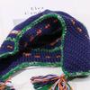 Winter Retro Women's Fedora Hats Ear Protection with Tassel Rainbow Girls' Personality Cold Winter Earmuffs