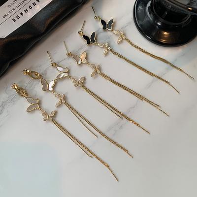 French High-End Light Luxury Butterfly Fringed Femininity Long Versatile Personality New Trendy Ear Jewelry