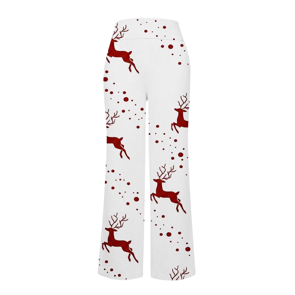 Women's Christmas Print Pajama Pants, Soft Casual Sweatpants for Holiday Lounging and Sleeping