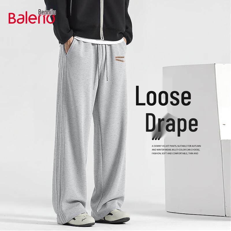 Baleno Men s Loose Fit Pleated Wide-Leg Pants 2XL