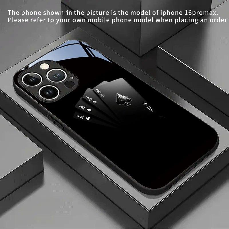 Vier Asse Poker Druck Für iPhone 17 Hülle Mode Handyhüllen Glas Handyhülle für iPhone 17 16 15 14 13 12 11pm Pro Plus
