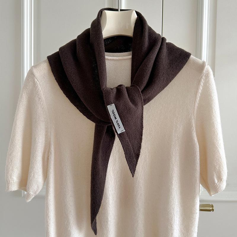 British Korean Triangle Scarf  Wool Triangular Scarves Women Headscarf Knitted Shaws Multi-Functional Warm Knitted Poncho