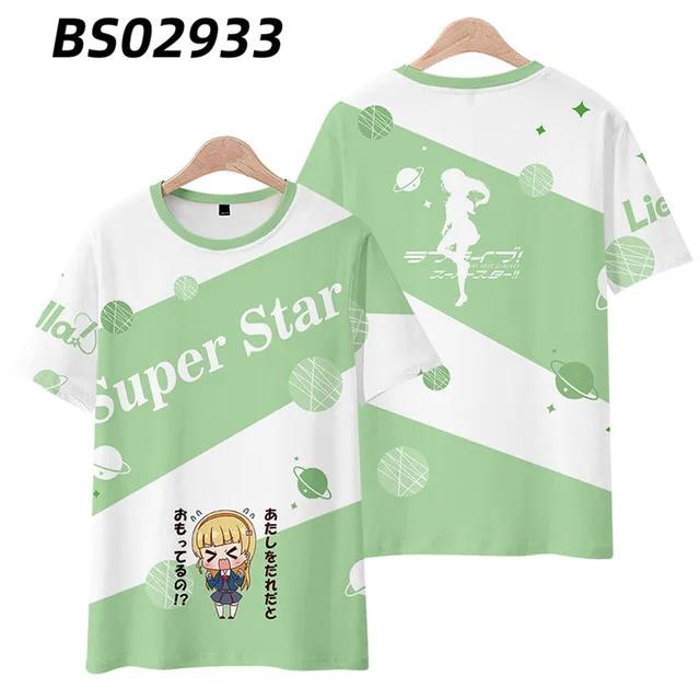 NEW! LoveLive!SuperStar!! 3D Print T-shirt Summer Fashion O-Neck Short Sleeve Popular Japanese Anime Streetwear Unisex Clothes