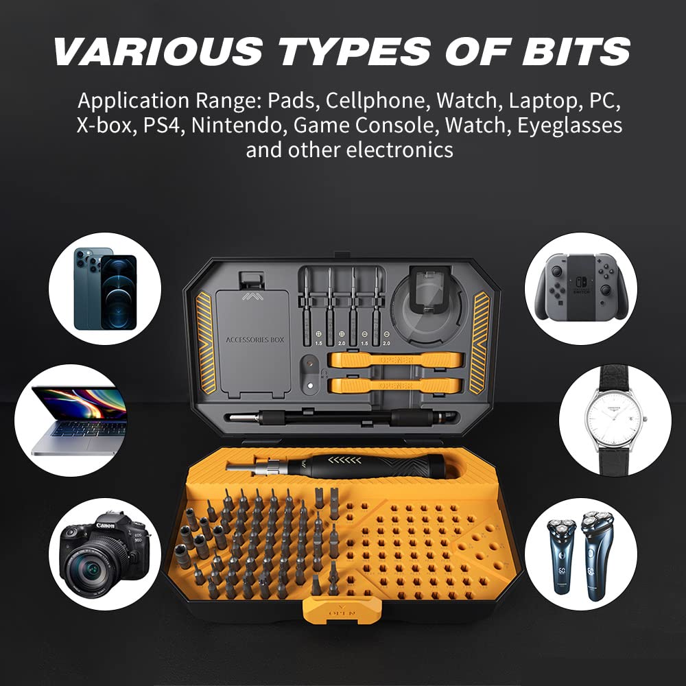 Sada profesionálních přesných šroubováků 145 v 1, multifunkční sada pro přesné opravy pro telefony hodinky notebooky brýle elektronika, domácí opravy