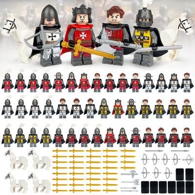 Středověký křižácký rytíř figurka Svatý nemocniční štít Mini figurky Zbraň Rytířské brnění Voják Stavební blok Hračky pro děti