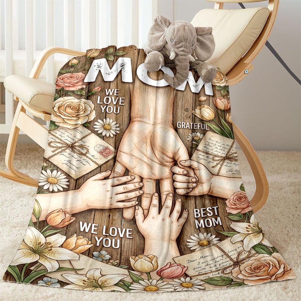 Mom's Gratitude And Love Blanket Suitable for Sofas,travel, Living Rooms Also a Good Gift for Friends and Family Suitable for All Seasons.