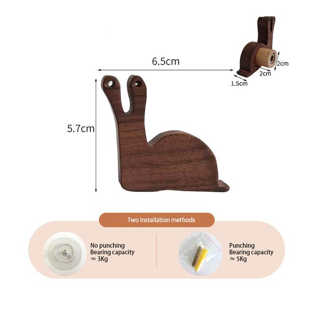 1pcs New Wooden Hook Creative Nordic Cute Animal Hook Wall Hanging Coat Hook Home Decoration Solid Wood Hook Kitchen Accessories