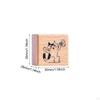 Cat Stamp Cute Animal 1.2 Inch for Kids Wooden Rubber Stamping Mailing Scrapbooking Letter