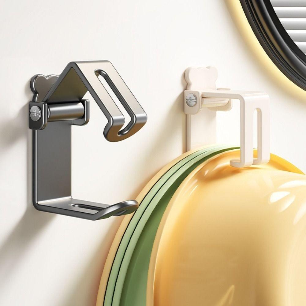 2 Pieces Punch-Free Wash Basin Hooks Wall Mounted Washbasin Organizer Basin Storage Rack  Bathroom