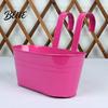 Metal Flower Pots with Hooks Hanging Planter Pot Drainage Holes Detachable Hooks Balcony Railing Planter Boxes Plant for Garden Fence Indoor