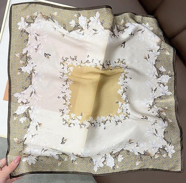 New 100% Natural Real Silk Scarf Fashion Lady Foulard Female Bandana Scarves  Women Hijab Shawl Wraps Square Neckerchief