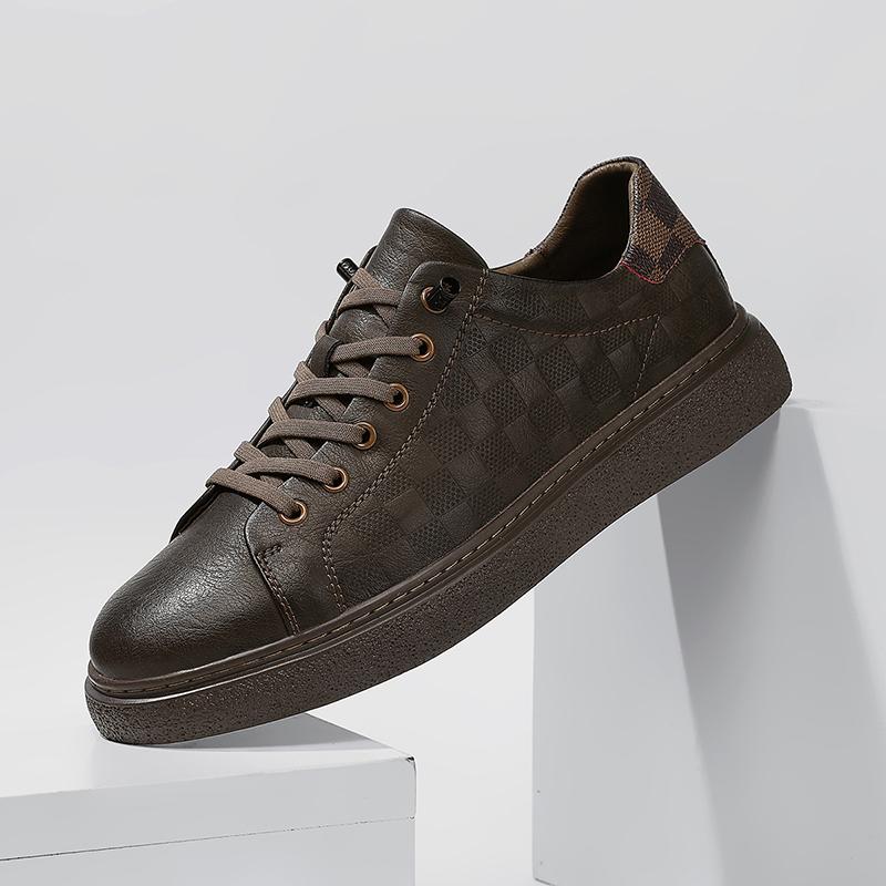 

Модные мужские уличные нескользящие мужские кроссовки на мягкой подошве, мужские дышащие слипоны ручной работы, трендовые кеды, новая мужская кожаная повседневная обувь 38 хаки