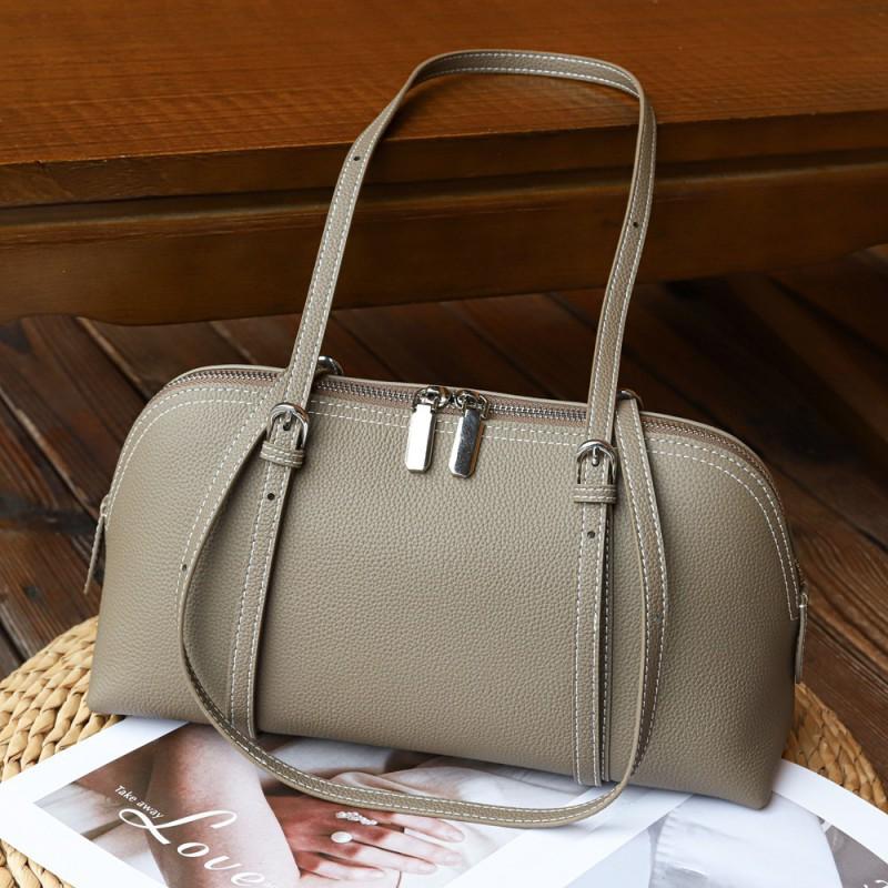 

Handheld Crossbody Women s Bag Fashion TOGO Top Layer Cowhide Bowling Genuine Leather Armpit Shoulder Women 32x11x17CM хаки