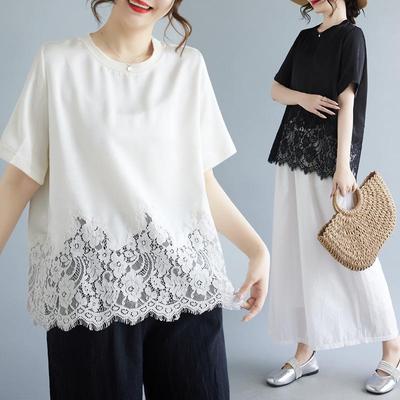 2026 Sommer Übergröße Spitzen-Patchwork-Top - Japanischer Koreanischer Stil