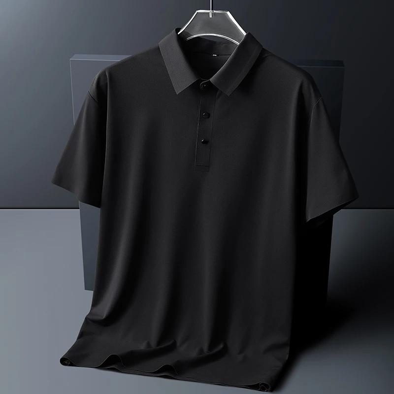 Large Size 8XL Summer Men Polo Shirt Casual Loose Ice Silk Short Sleeve T Shirt Men Quick-drying Business Men Wear