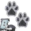 Glittering Rhinestone Paw Decals Waterproof Sticker for All Weather Durability