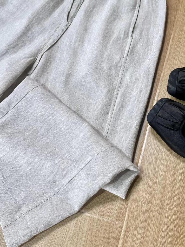 2026 New Minimalist Japanese Linen Wide-Leg Women's Pants – Versatile, Casual, Loose Fit