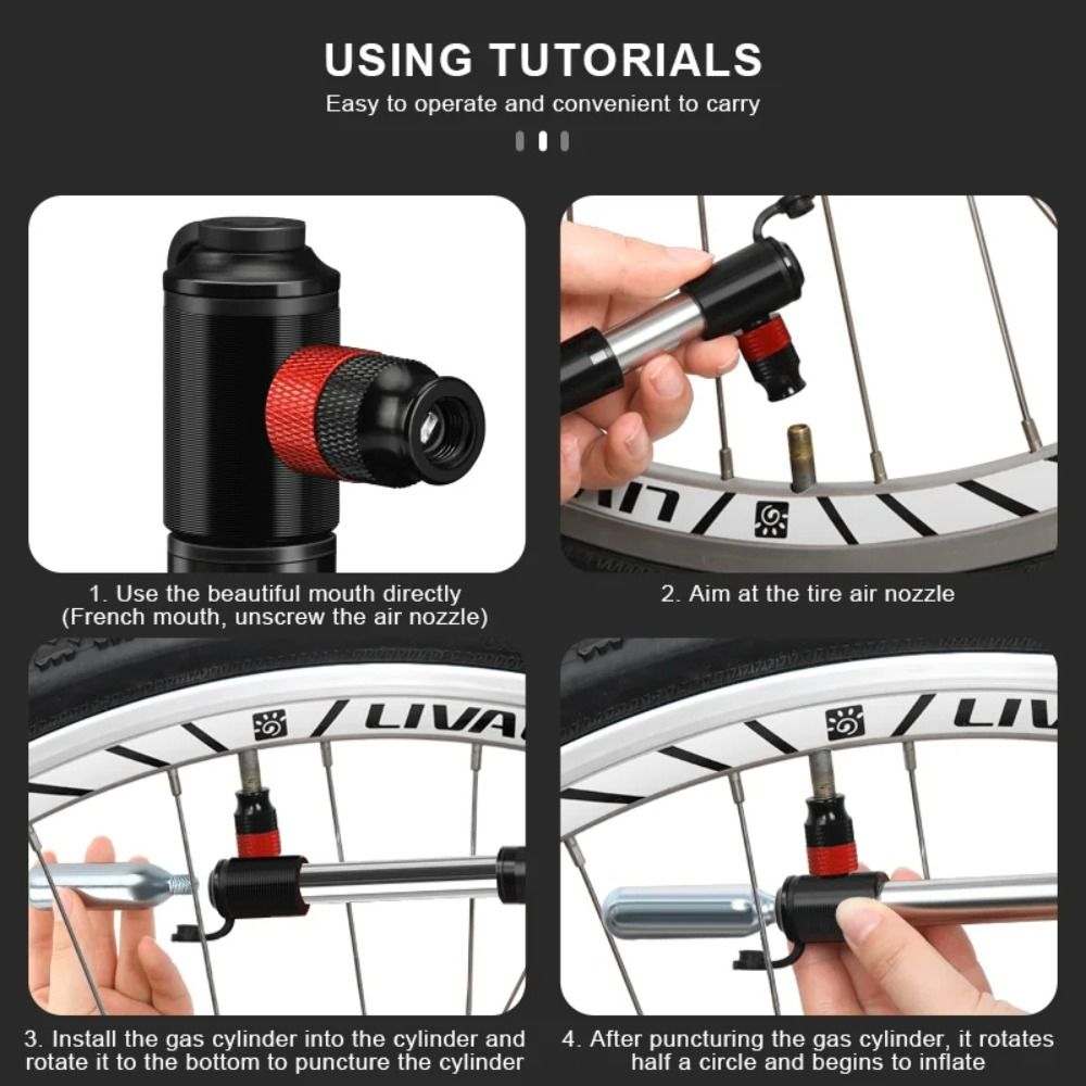 Black Manual Air Pump Lightweight Schrader Presta Valve New Bike Air Pump  Bicycle Accessories