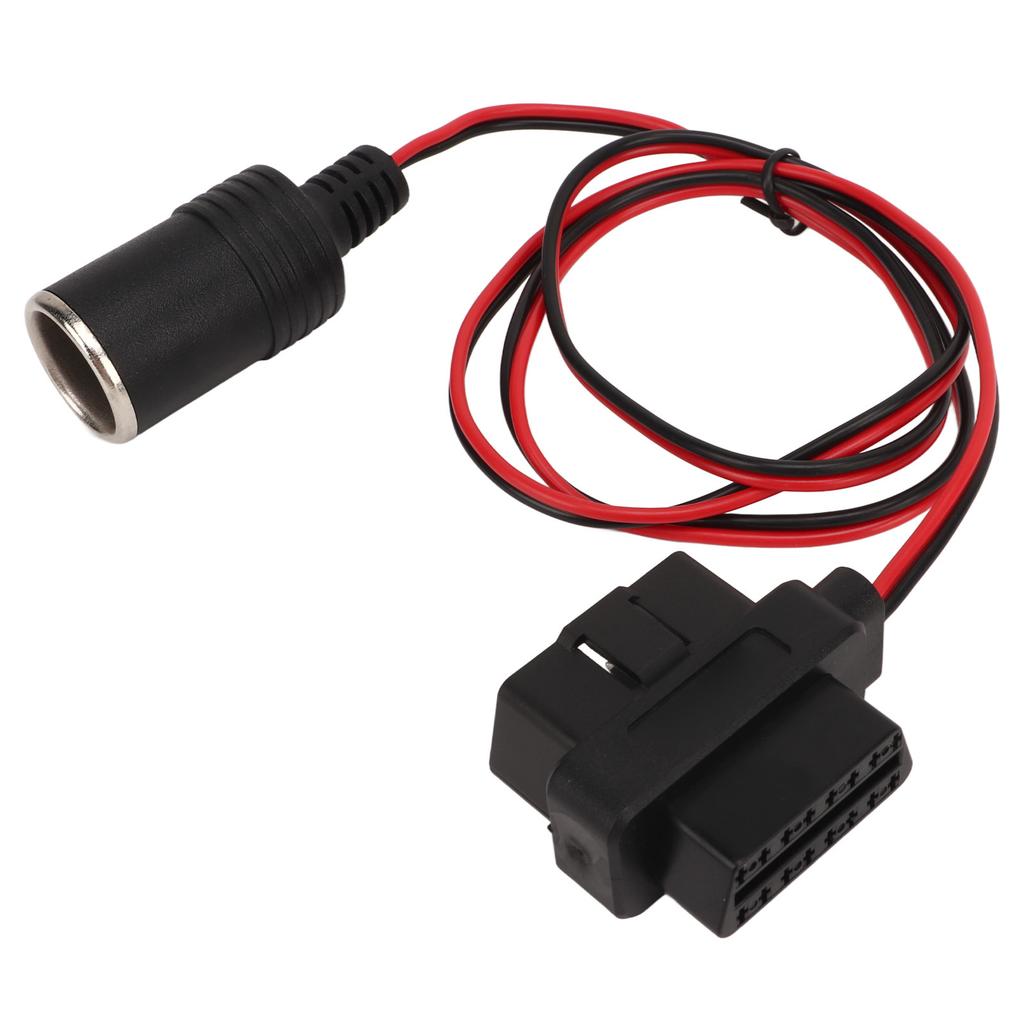 OBD2 Cigarette Lighter Socket Adapter 16Pin T Head Female Connector Power Cord for Cars with OBD